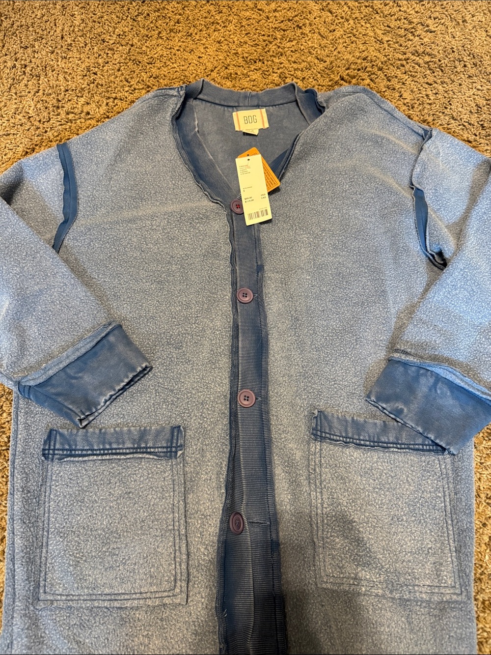 NWT Urban Outfitters BDG Light Blue Women’s Button Front Cardigan